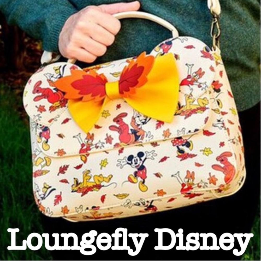 New Loungefly Disney Fall Minnie Mouse Crossbody Bag Satchel